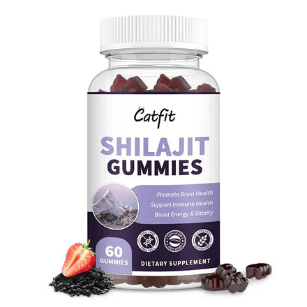 Strawberry Flavor 60pcs Shilajit Gummies 800mg Shilajit Men&Women 85+ Mineral Formula Fulvic Acid Supplement Shilajit